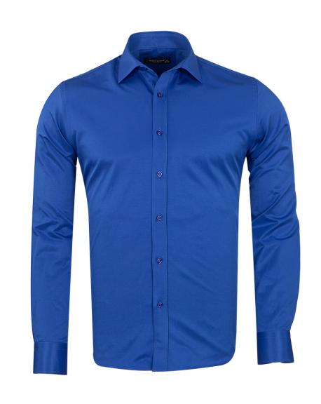 SL 1050-A Men's royal blue plain classic long sleeved shirt